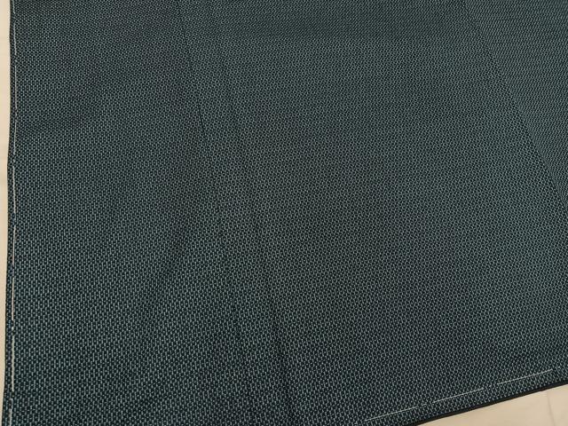 平和屋着物●男性 紬 アンサンブル キングサイズ 襦袢セット 絣文様 正絹 逸品 未使用 BAAX5772mz