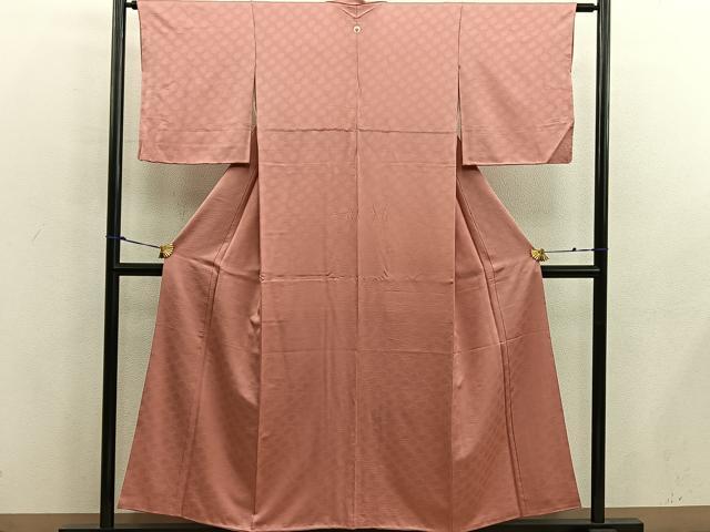 平和屋着物■上質な色無地 丸地紋 東雲色 正絹 逸品 BAAX5777mz