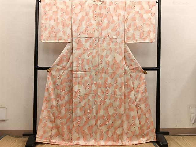 平和屋着物■上質な小紋 草花文 暈し染め 正絹 逸品 BAAX5786mz