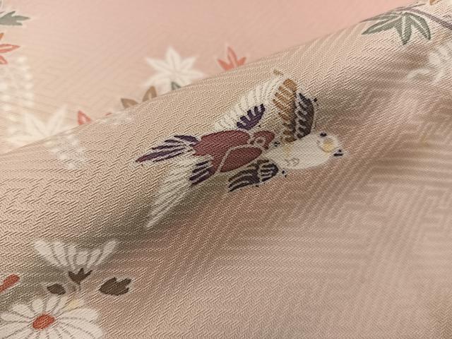 平和屋着物■訪問着 渡橋花鳥文 暈し染め 金彩 正絹 逸品 BAAX5787mz