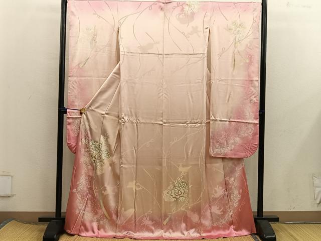 平和屋着物■豪華振袖 草花文 金銀彩 正絹 逸品 BAAX5792mz