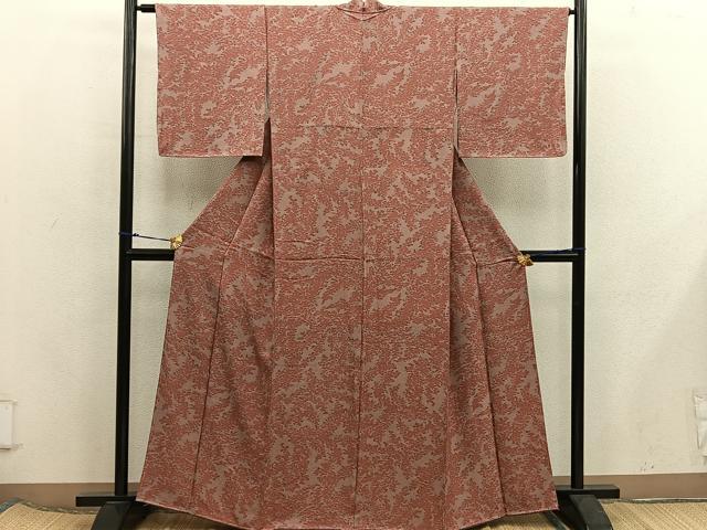 平和屋着物■上質な小紋 草花文 正絹 逸品 BAAX5803mz