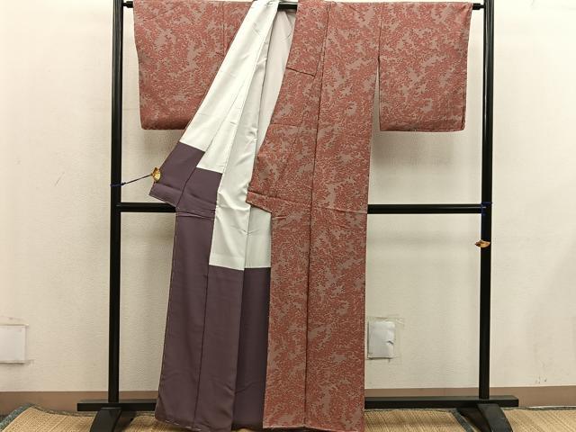 平和屋着物■上質な小紋 草花文 正絹 逸品 BAAX5803mz