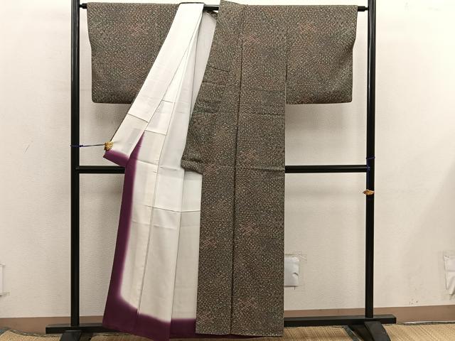 平和屋着物■上質な小紋 七宝花文 正絹 逸品 BAAX5812mz