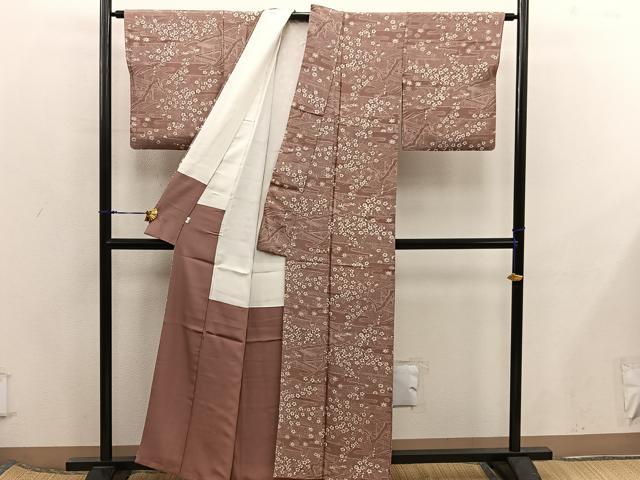 平和屋着物■上質な小紋 梅花文 小田急扱い 正絹 逸品 BAAX5813mz