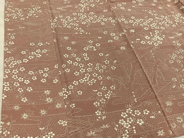平和屋着物■上質な小紋 梅花文 小田急扱い 正絹 逸品 BAAX5813mz
