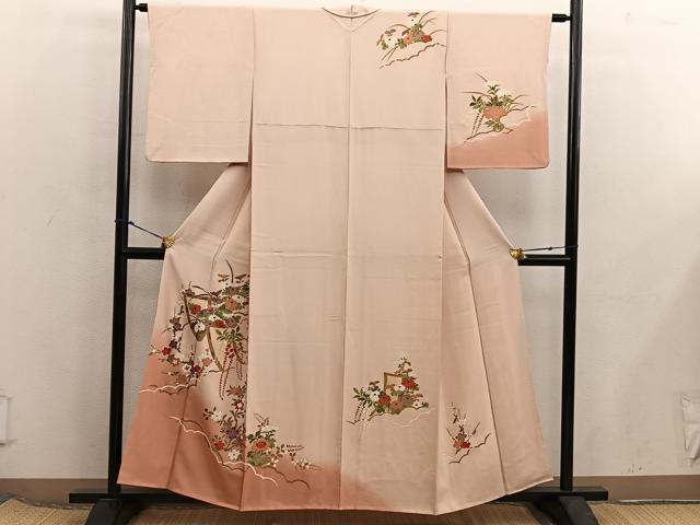 平和屋着物■訪問着 菊花文 暈し染め 金彩 正絹 逸品 BAAX5816mz