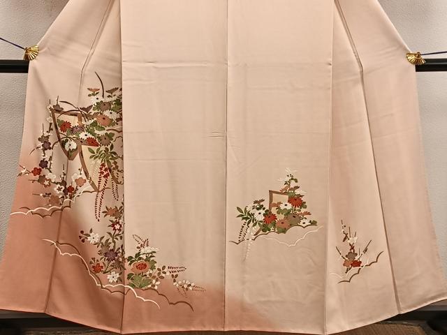 平和屋着物■訪問着 菊花文 暈し染め 金彩 正絹 逸品 BAAX5816mz