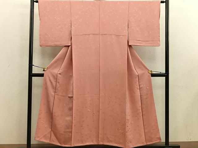 平和屋着物■上質な色無地 草葉文 東雲色 正絹 逸品 BAAX5829mz