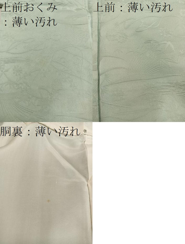 平和屋着物■上質な色無地 草花地紋 裏葉柳色 正絹 逸品 BAAX5830mz