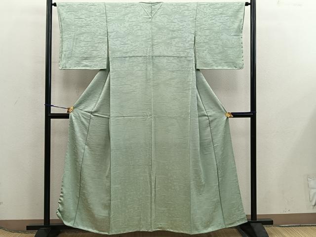 平和屋着物■上質な色無地 草花地紋 裏葉柳色 正絹 逸品 BAAX5830mz