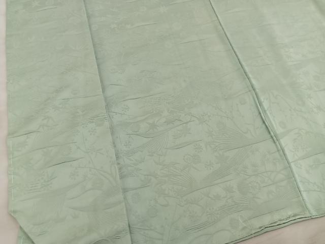 平和屋着物■上質な色無地 草花地紋 裏葉柳色 正絹 逸品 BAAX5830mz