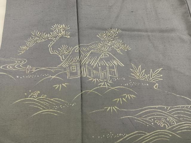 平和屋着物■訪問着 作家物 紬地 御所解文 暈し染め 正絹 逸品 BAAX5833mz