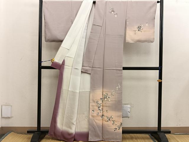 平和屋着物■訪問着 陶器花文 暈し染め 金彩 正絹 逸品 BAAX5837mz