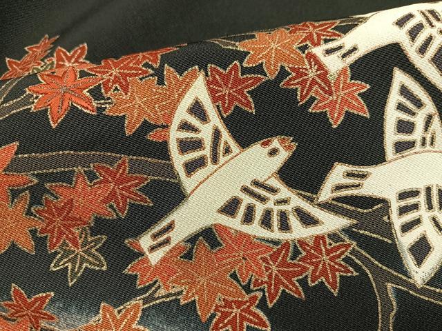 平和屋着物■豪華黒留袖 駒刺繍 花鳥文 暈し染め 金彩 正絹 逸品 BAAX5839mz