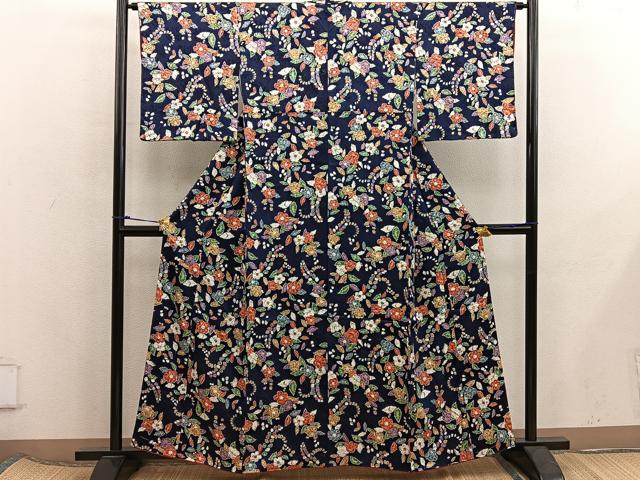 平和屋着物■上質な小紋 梅花文 正絹 逸品 BAAX5841mz