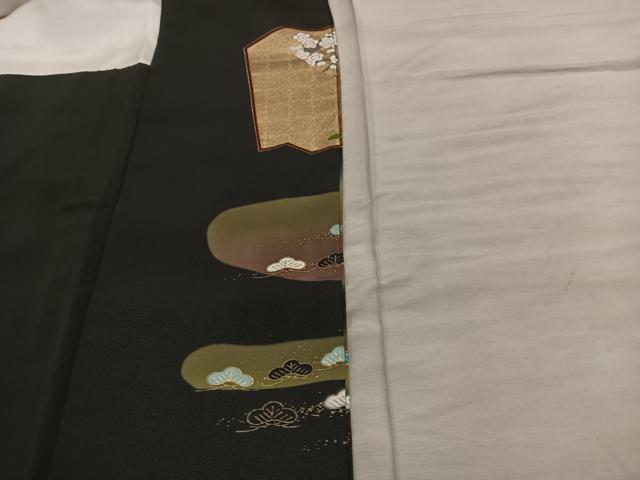 平和屋着物■豪華黒留袖 作家物 御所車花文 金銀彩 正絹 逸品 BAAX5843mz