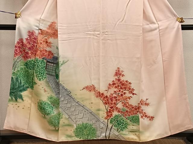 平和屋着物■訪問着 手描き 風景文 暈し染め 正絹 逸品 BAAX5854mz