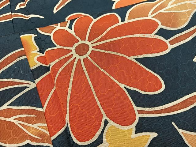 平和屋着物■上質な小紋 菊花文 ろうけつ染め 正絹 逸品 BAAX5857mz