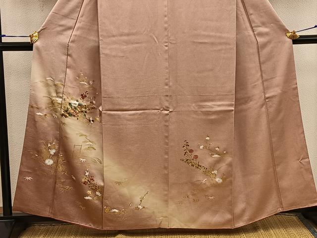 平和屋着物■訪問着 草花文 暈し染め 金彩 正絹 逸品 BAAX5862mz