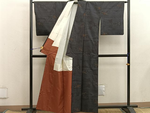 平和屋着物■本場大島紬 亀甲花文 正絹 逸品 BAAX5881mz