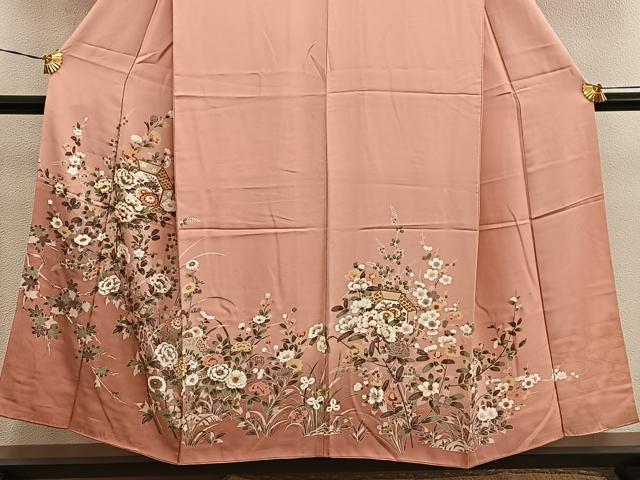 平和屋着物■訪問着 菊花文 金彩 さが美扱い 正絹 逸品 BAAX5887mz