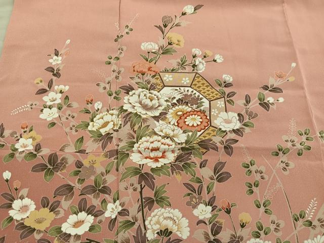 平和屋着物■訪問着 菊花文 金彩 さが美扱い 正絹 逸品 BAAX5887mz