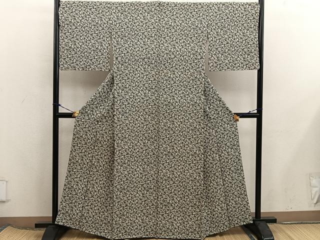 平和屋着物■上質な小紋 花唐草文 正絹 逸品 BAAX5892mz