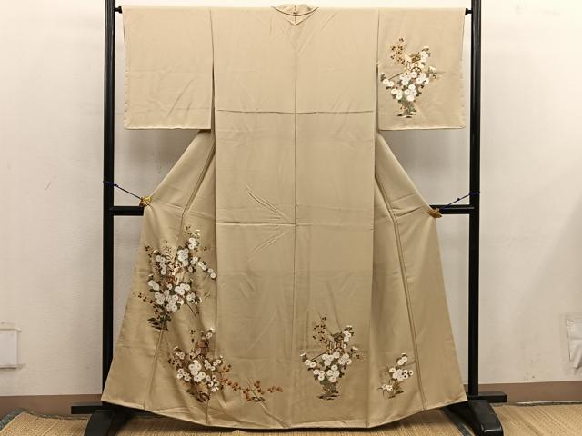 平和屋着物■訪問着 御所車花文 金彩 正絹 逸品 BAAX5911mz