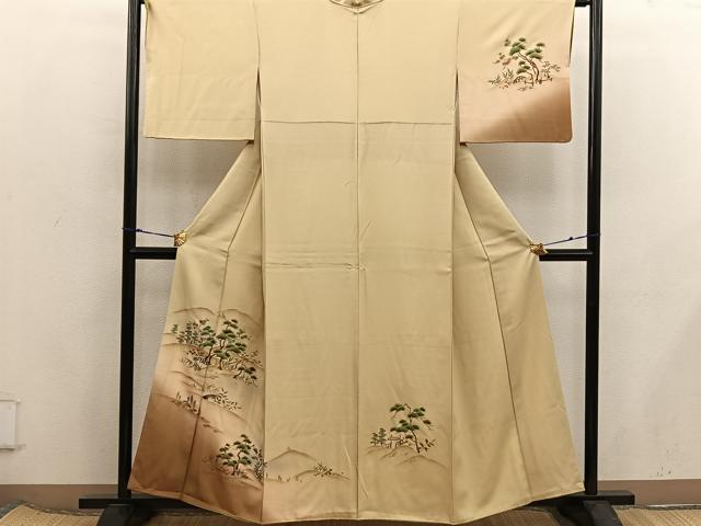 平和屋着物■訪問着 枝松文 金彩 さが美扱い 正絹 逸品 BAAX5913mz
