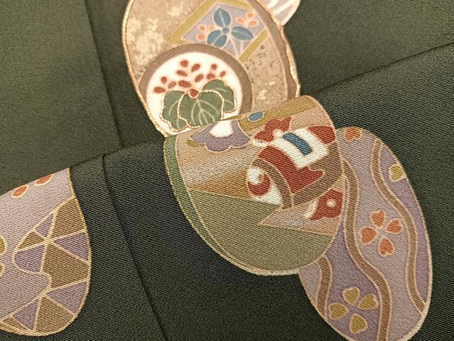 平和屋着物■訪問着 駒刺繍 宝尽くし花文 鈴乃屋扱い 正絹 逸品 BAAX5921mz