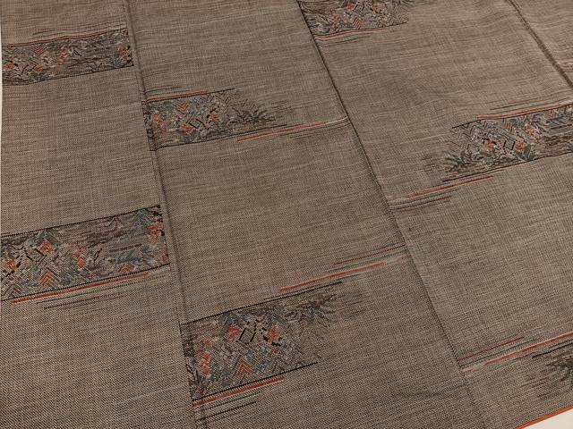 平和屋着物■本場大島紬 9マルキ 草花文 正絹 逸品 BAAX5926mz