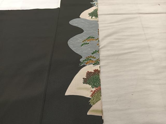 平和屋着物■豪華黒留袖 作家物 人物風景文 金彩 正絹 逸品 BAAX5928mz