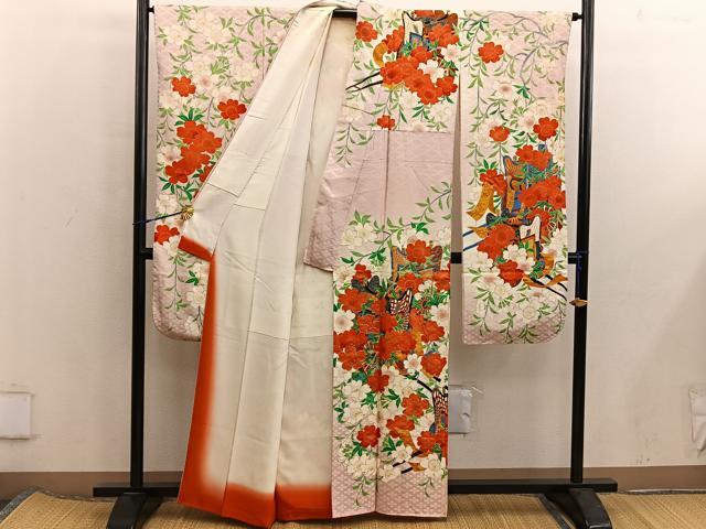 平和屋着物■豪華振袖 駒刺繍 御所車花文 金彩 正絹 逸品 BAAX5930mz