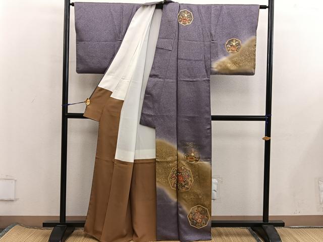 平和屋着物■訪問着 菊花文 暈し染め 正絹 逸品 BAAX5937mz
