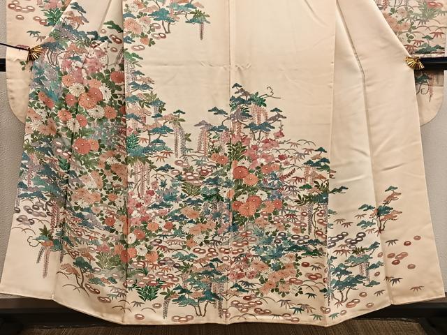 平和屋着物■訪問着 刺繍 菊花文 正絹 逸品 BAAX5939mz