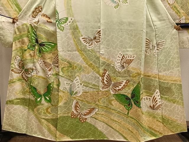 平和屋着物■豪華振袖 舞蝶文 暈し染め 金彩 正絹 逸品 BAAX5948mz