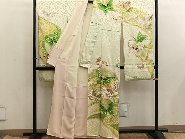 平和屋着物■豪華振袖 舞蝶文 暈し染め 金彩 正絹 逸品 BAAX5948mz