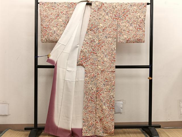 平和屋着物■上質な小紋 菊花文 正絹 逸品 BAAX5953mz