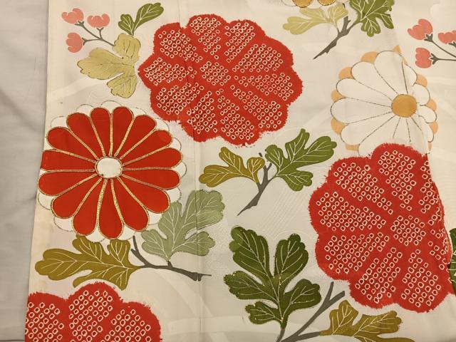 平和屋着物■豪華振袖 駒刺繍 菊花文 金彩 正絹 逸品 BAAX5959mz