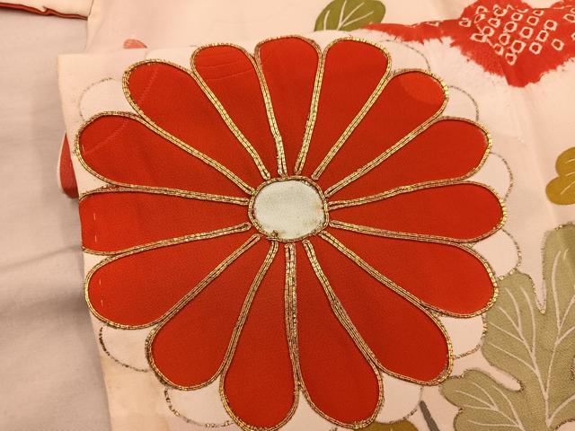 平和屋着物■豪華振袖 駒刺繍 菊花文 金彩 正絹 逸品 BAAX5959mz