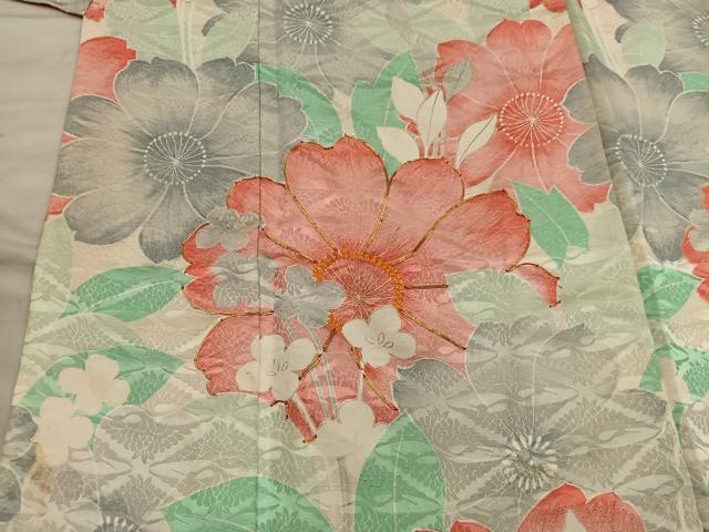 平和屋着物■豪華振袖 駒刺繍 舞桜花文 正絹 逸品 BAAX5961mz