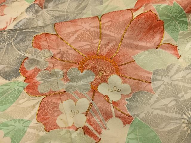 平和屋着物■豪華振袖 駒刺繍 舞桜花文 正絹 逸品 BAAX5961mz