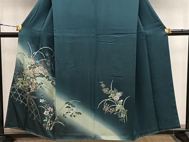 平和屋着物■訪問着 菊花文 暈し染め 金銀彩 正絹 逸品 BAAX5963mz