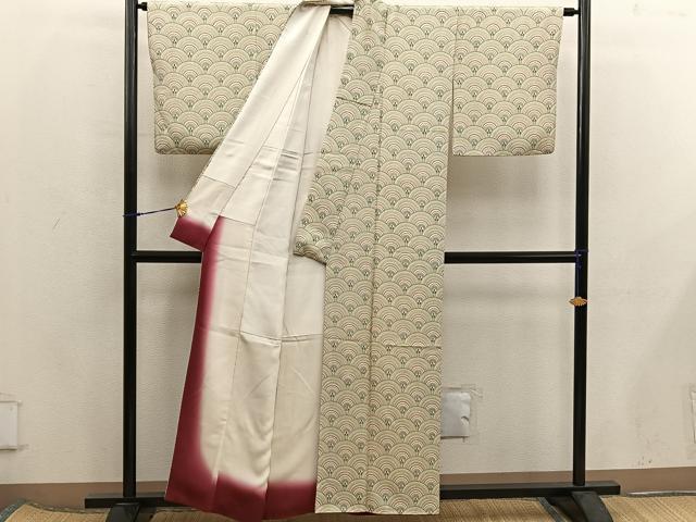平和屋着物■上質な小紋 青海波 正絹 逸品 BAAX5965mz