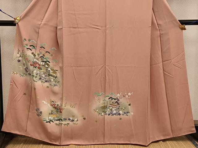 平和屋着物■訪問着 友禅 風景文 暈し染め 正絹 逸品 BAAX5970mz