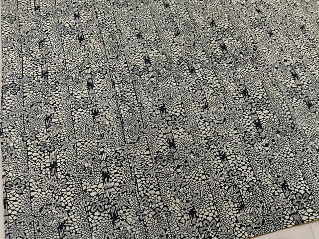 平和屋着物■上質な小紋 型染め 草花文 正絹 逸品 BAAX5976mz