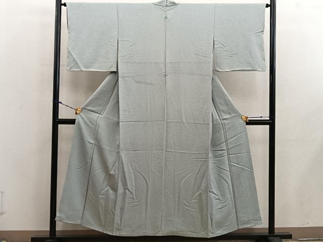 平和屋着物■上質な色無地 紋意匠 灰青色 正絹 逸品 未使用 BAAX5978mz