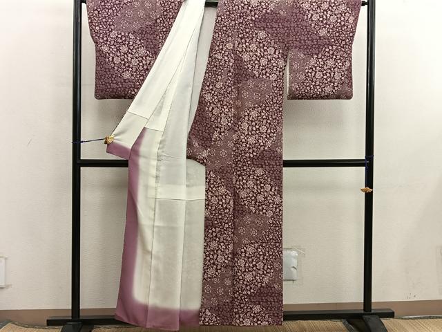 平和屋着物■上質な小紋 草花文 正絹 逸品 BAAX5980mz