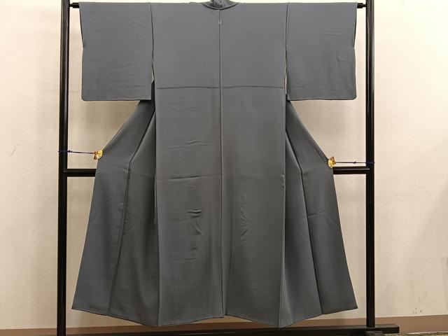 平和屋着物■上質な色無地 藍媚茶色 正絹 逸品 BAAX5981mz